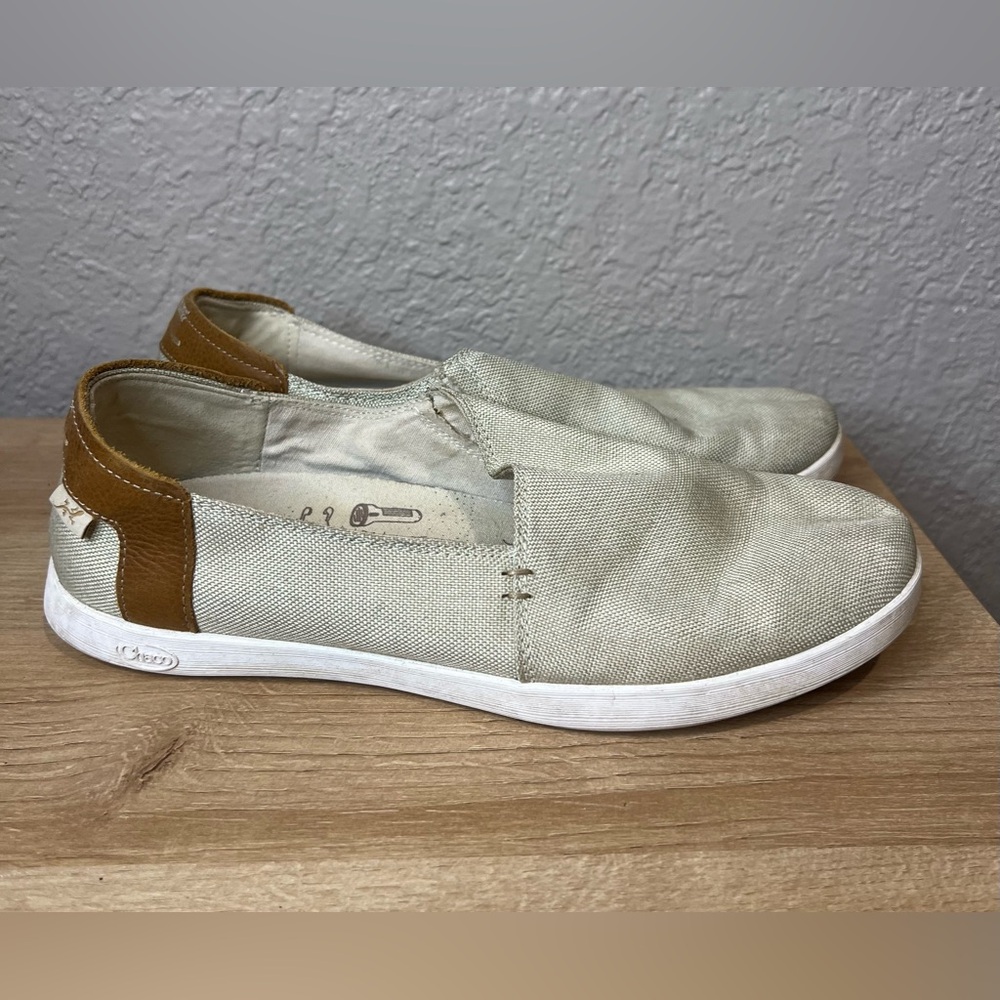 Chaco 1217 Davis Driving Loafers Slip On Tan Canvas Shoes Women’s Size 9.5 - Picture 4 of 6